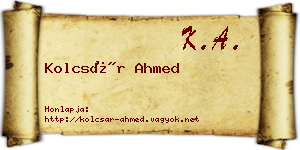 Kolcsár Ahmed névjegykártya